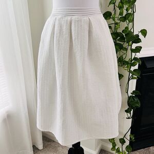Armani Exchange White Cotton Elastic Waist Flare Skirt Fully Lined - Size 8